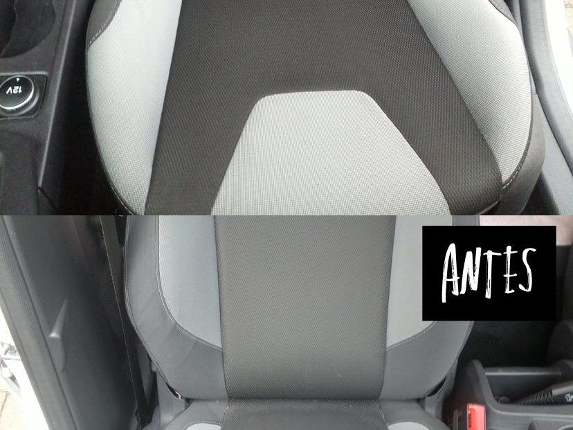 Sofá antes y después de limpieza profunda FlexiClean